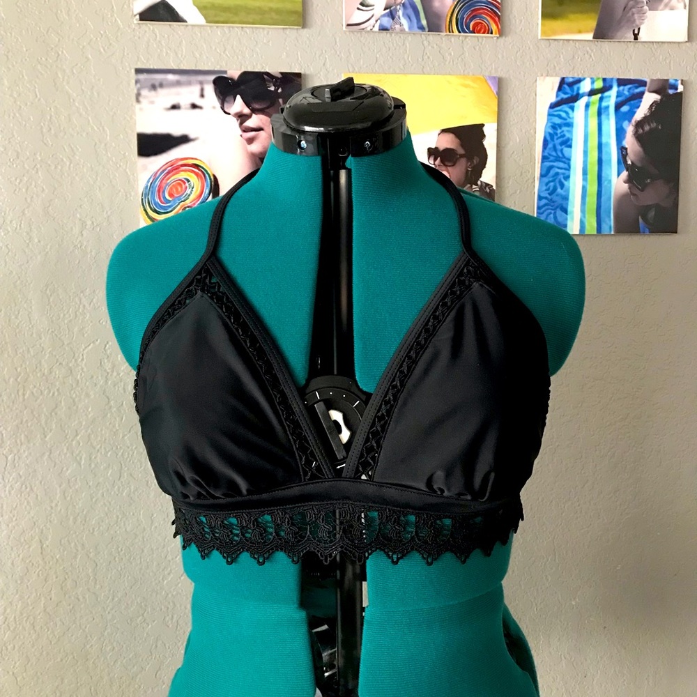 Sexy black Coachella style bathing suit top!